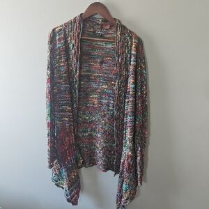 Vibrant Knit Women's Cardigan M Boho Chic Granola Hippie